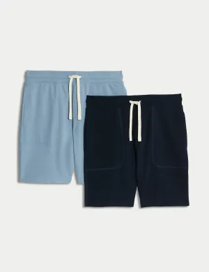 2pk Pure Cotton Jersey Shorts