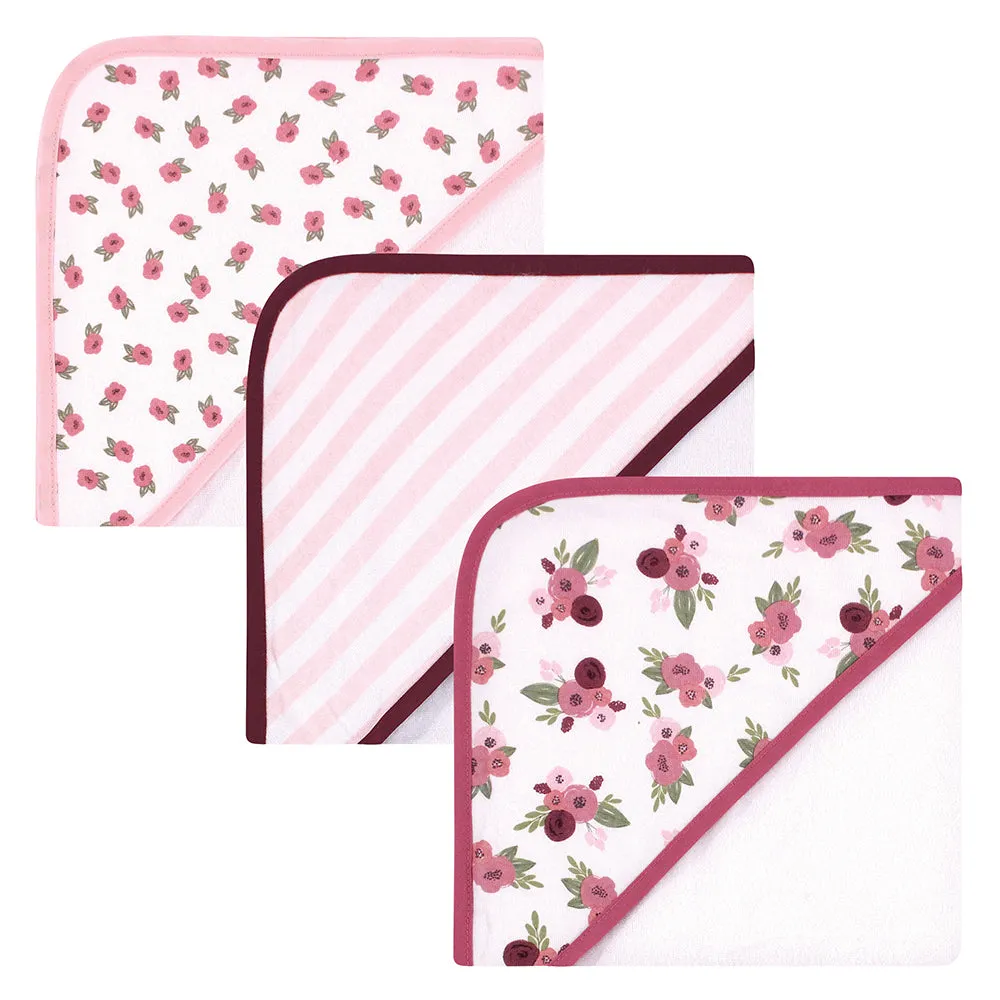 3-Pack Warm Floral Hooded Towels 57914