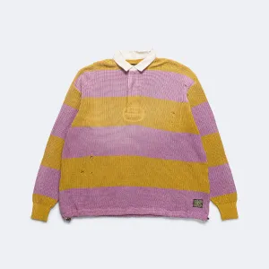 5G Cotton Knit RUGGER Shirt - Yellow/Pink