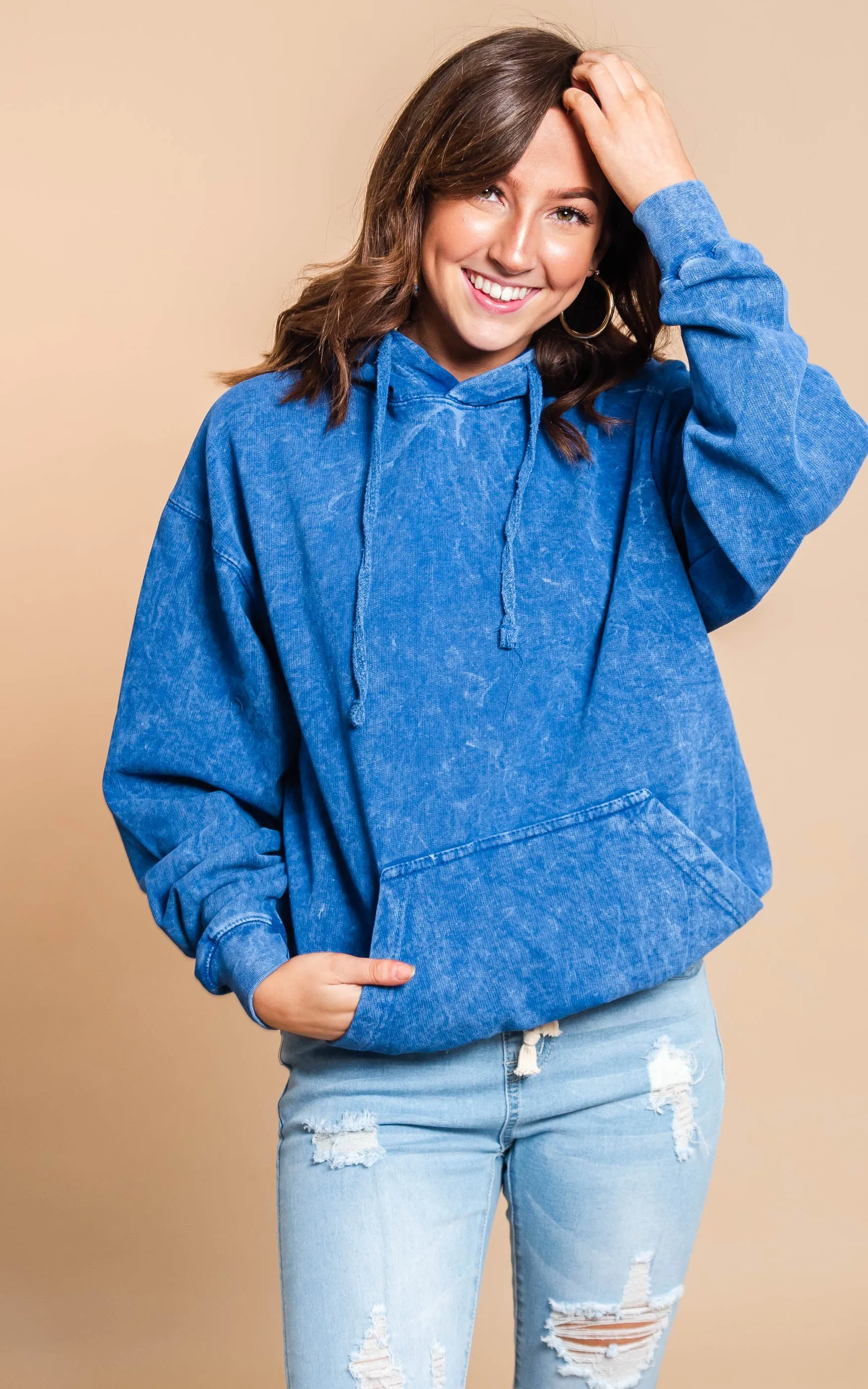 Acid Wash Hooded Sweatshirt | FINAL SALE