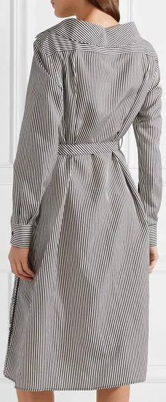 'Albany' Striped Twill Midi Dress