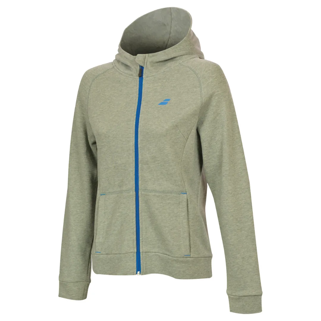 Babolat Girls Core Hooded Sweat - High Rise/Heather