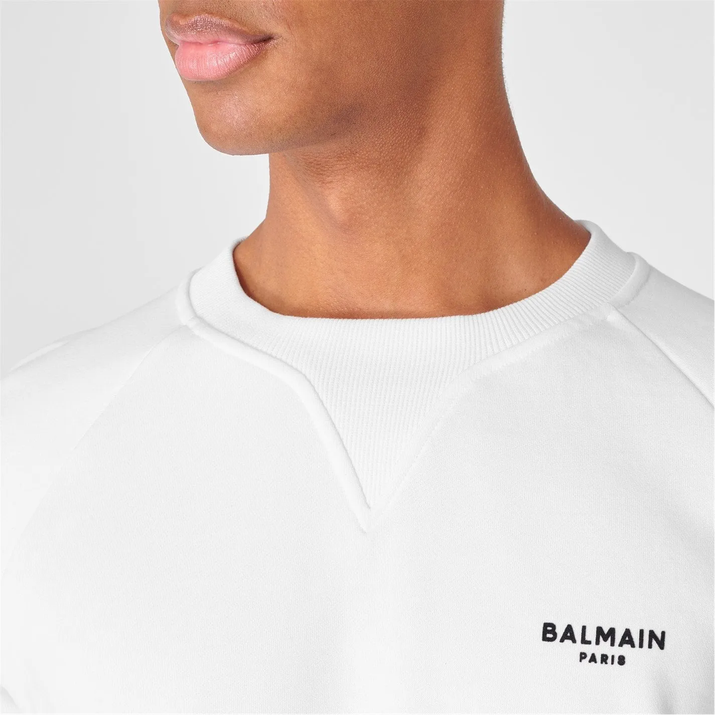 Balmain White Small Logo Sweatshirt