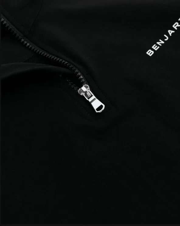 Benjart Nylon Quarter Zip - Black