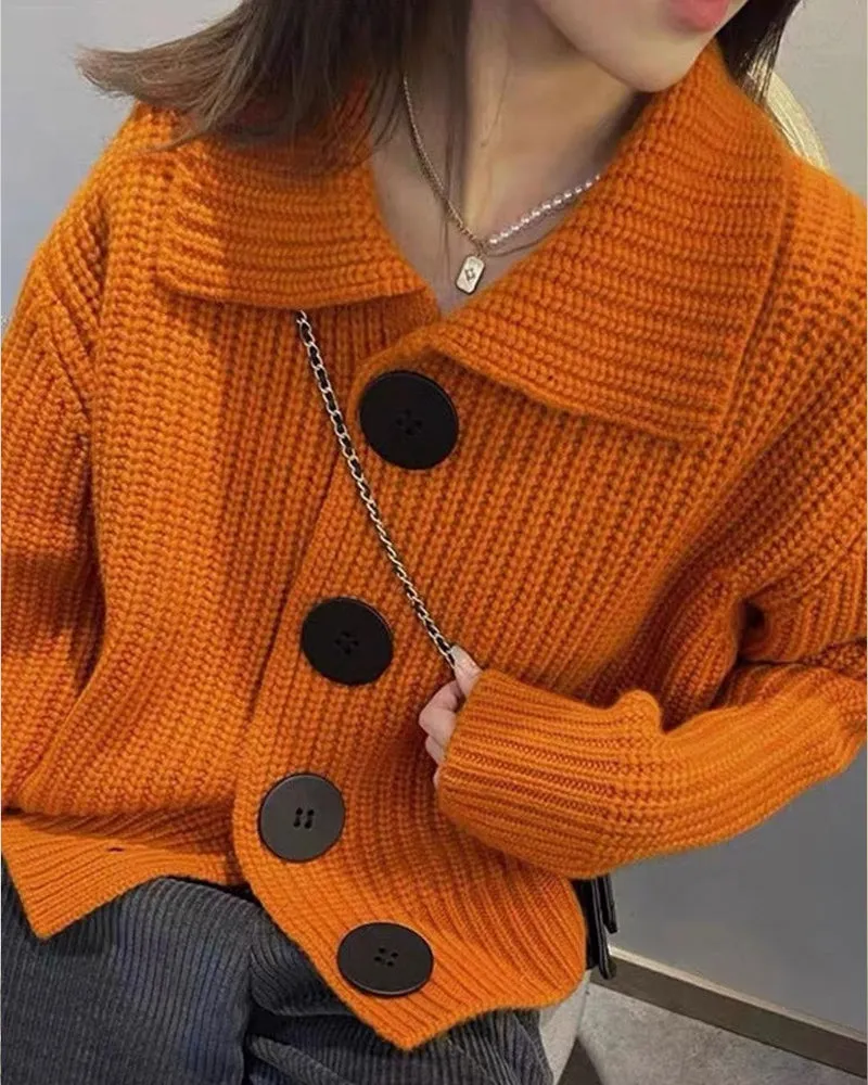 BerryBetty - Big button knitted cardigan