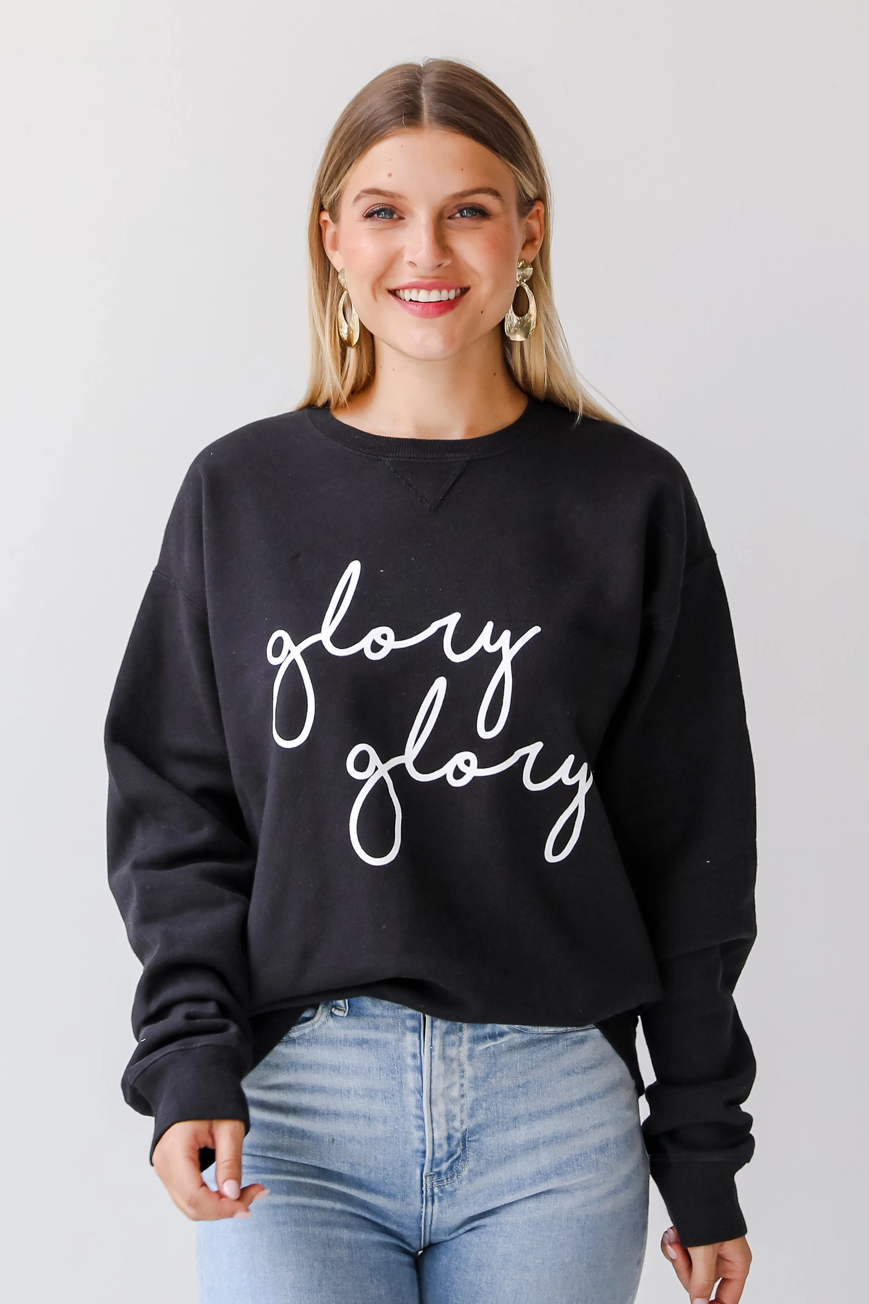 Black Glory Glory Script Sweatshirt