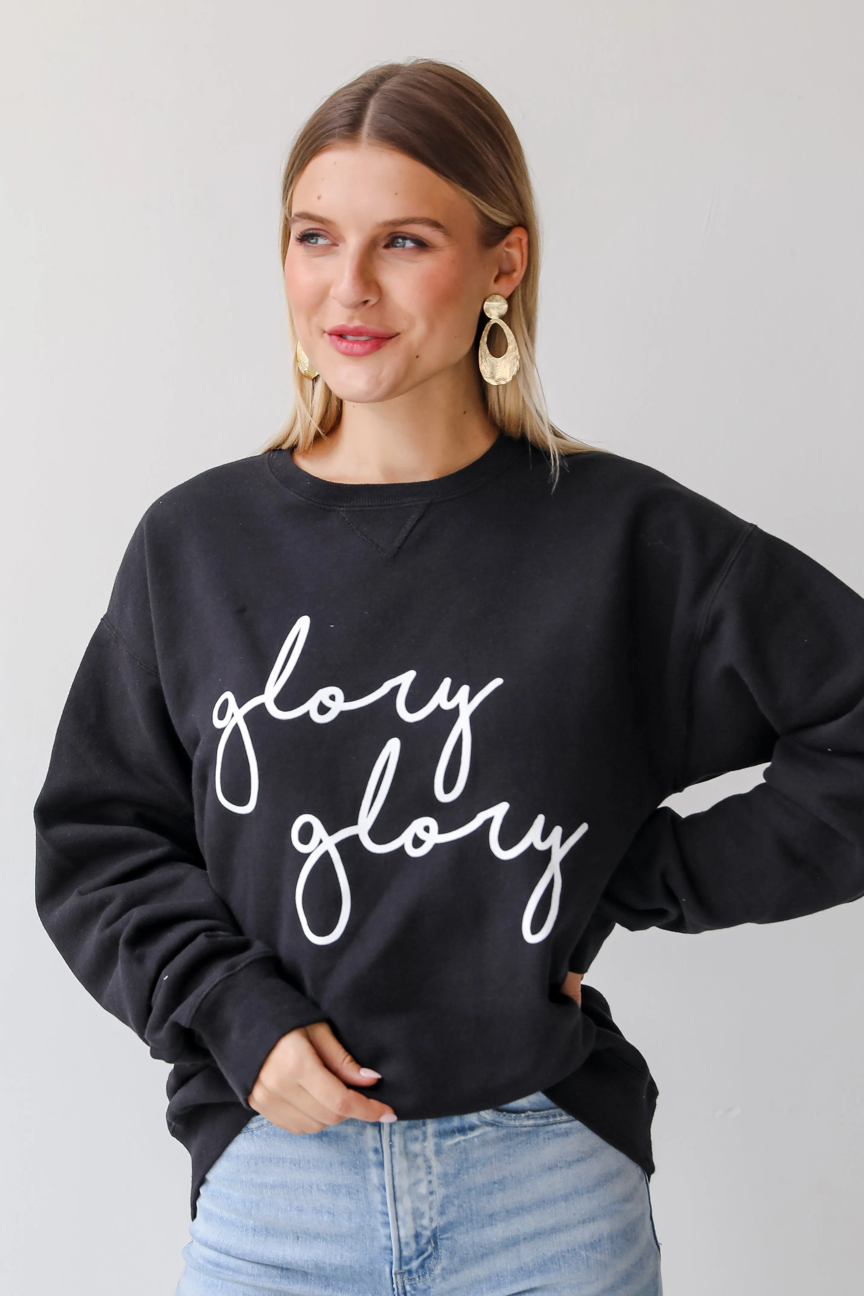 Black Glory Glory Script Sweatshirt