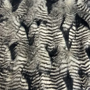 Black Porcupine Feather Faux Fur Fabric