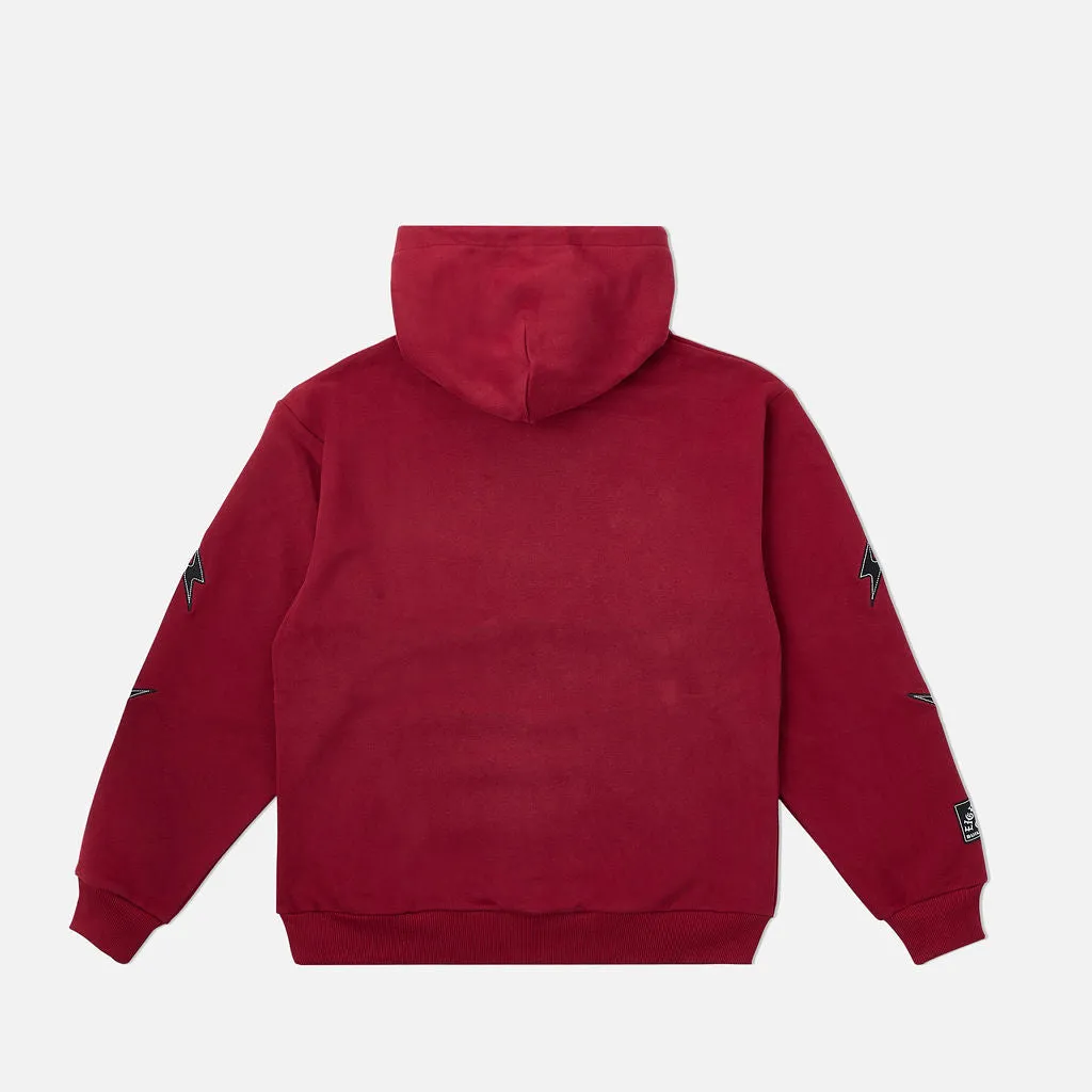 Blaze Felt Applique Hoodie Burgundy