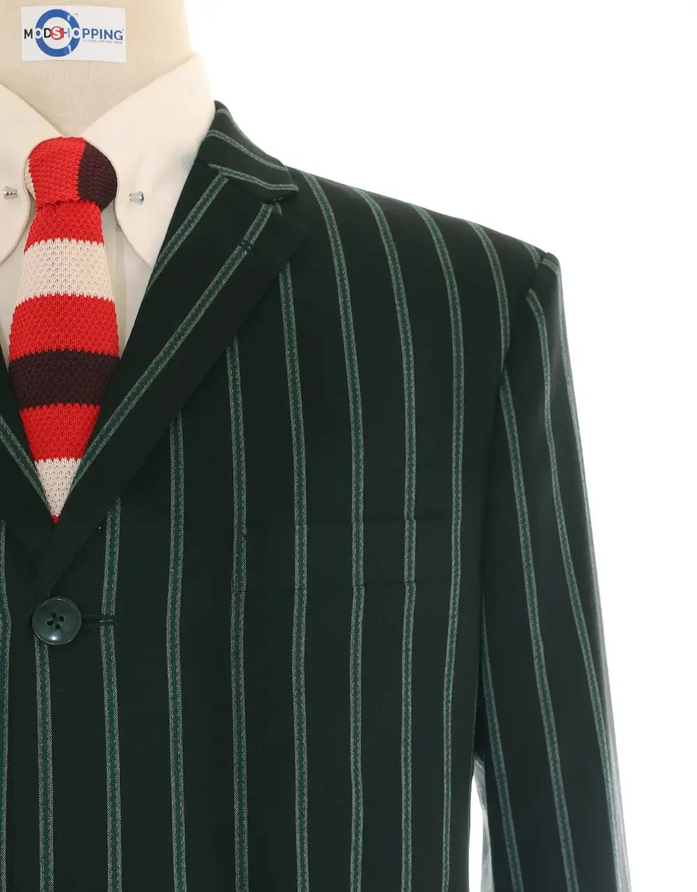 Boating Blazer | Black and Green Striped Blazer