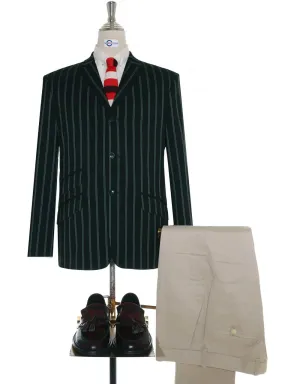 Boating Blazer | Black and Green Striped Blazer