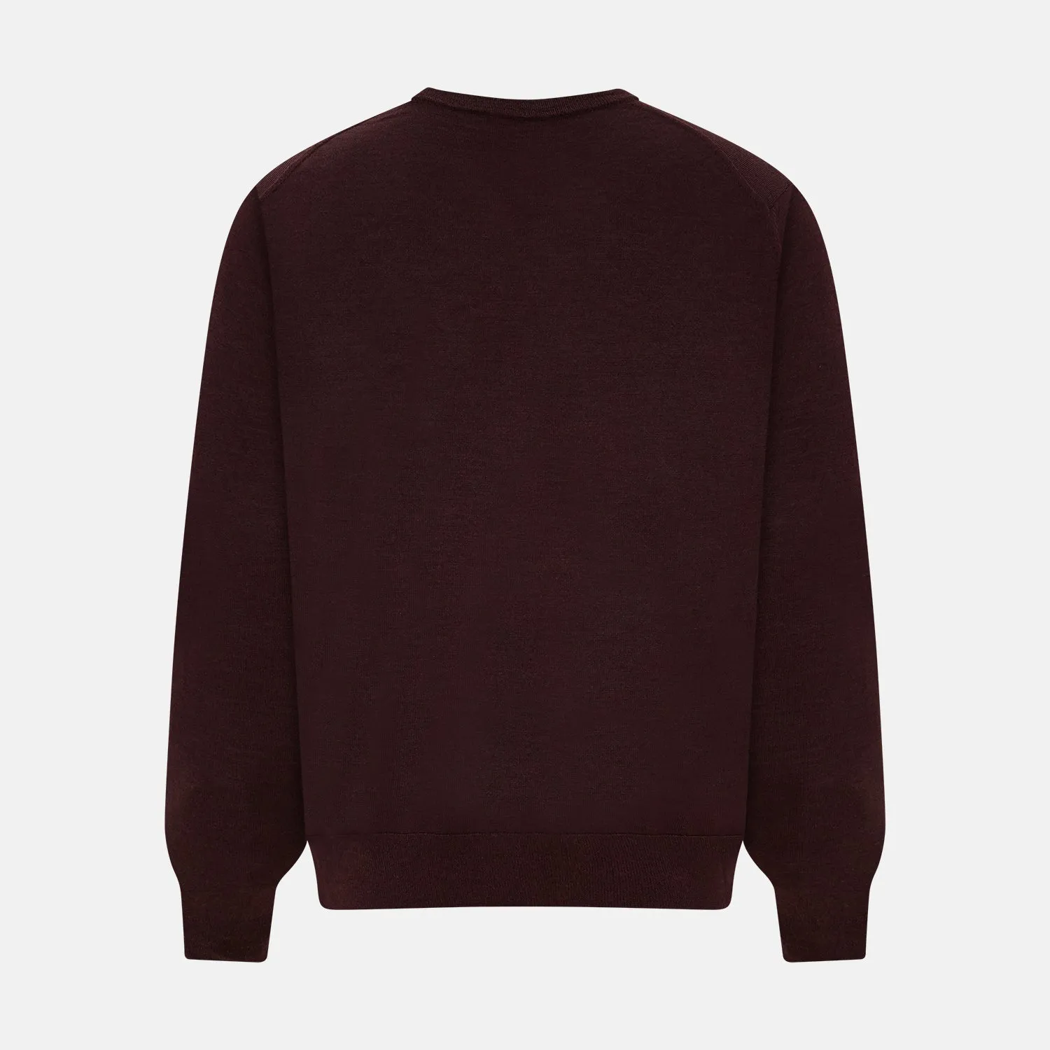 Burgundy Fine Merino V-Neck Jumper