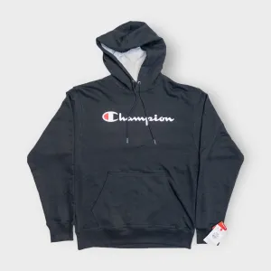 Champion Mens Fleece Pullover Hoodie Sweatshirt | M | Black | NWT