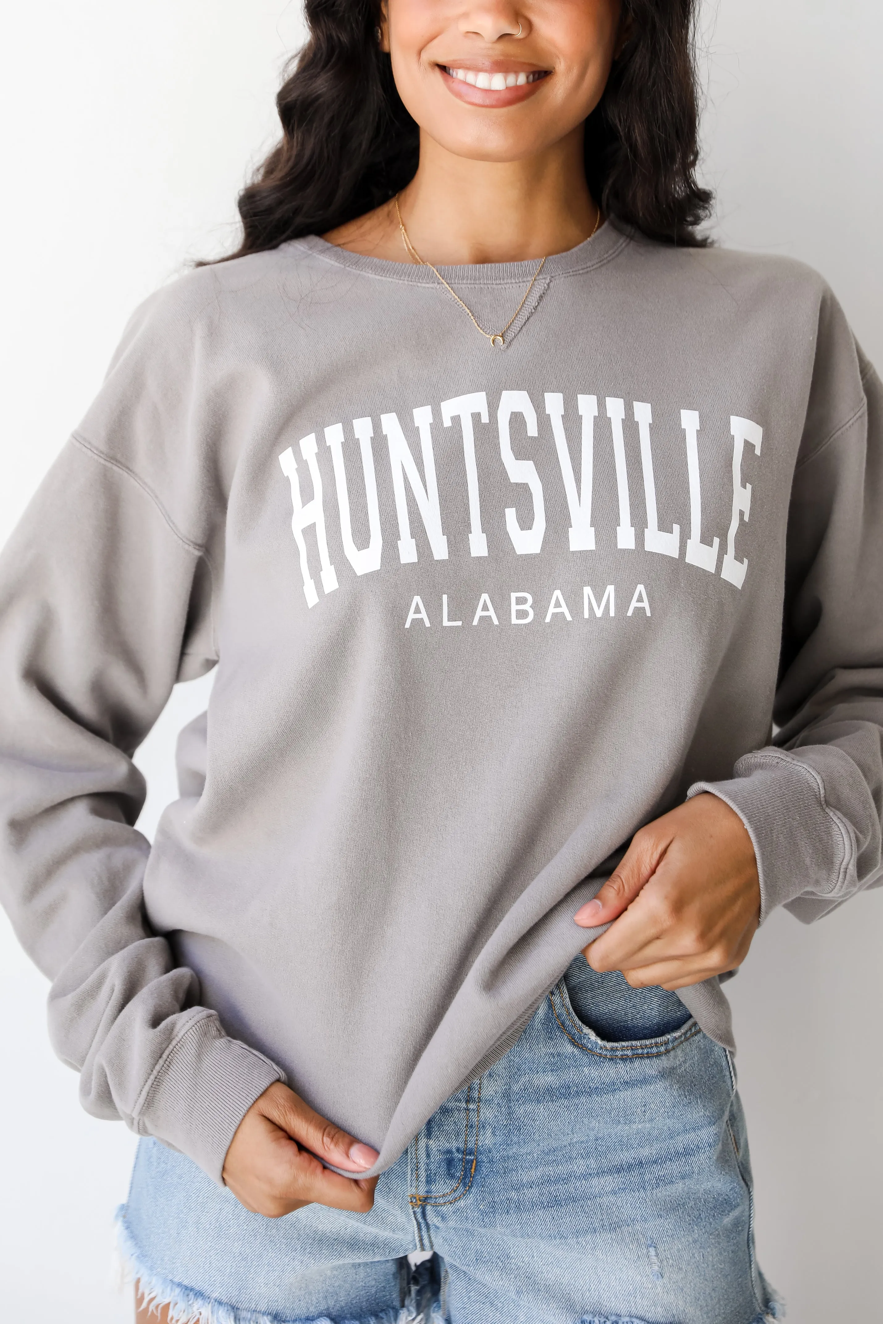 Charcoal Huntsville Alabama Block Letter Sweatshirt