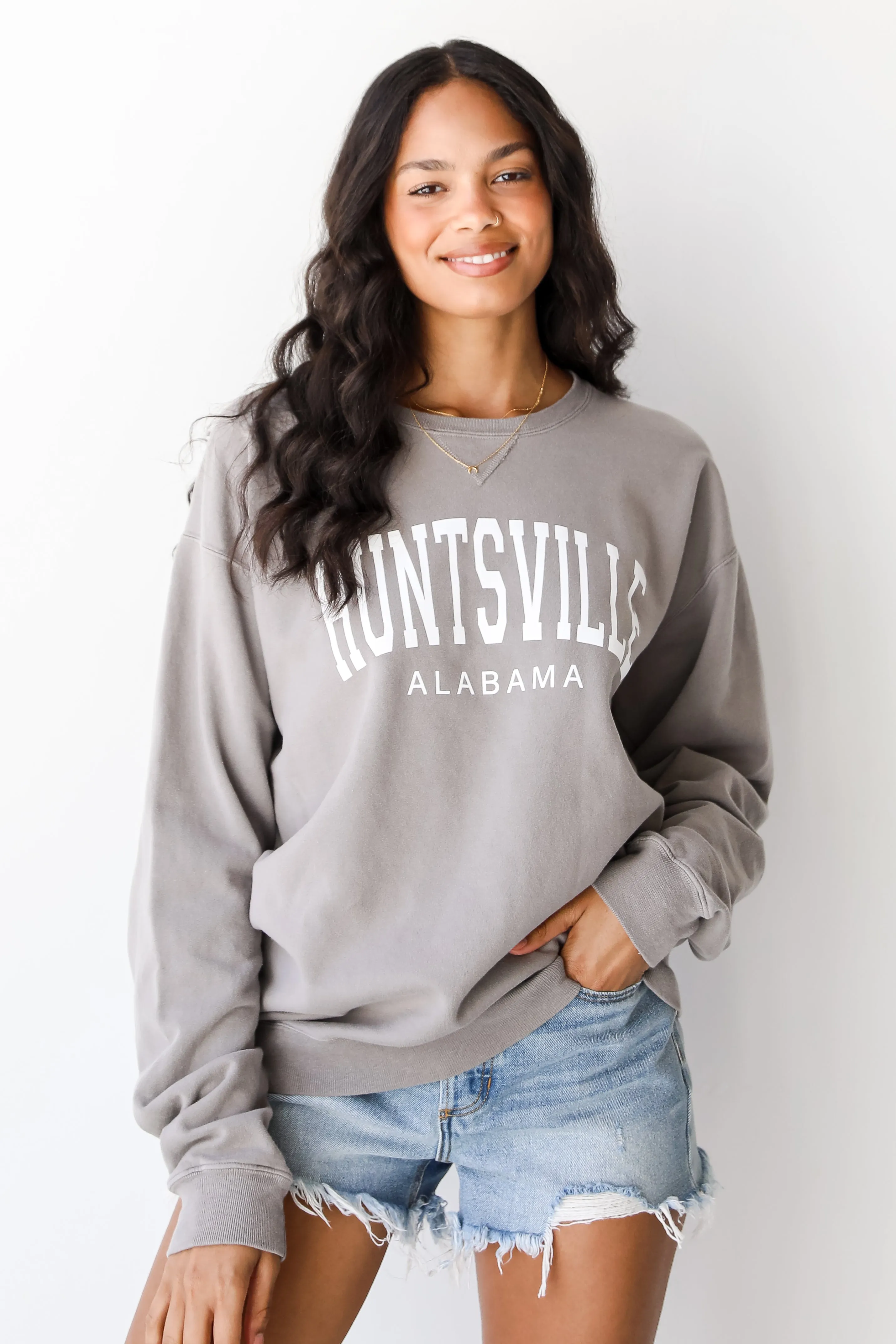 Charcoal Huntsville Alabama Block Letter Sweatshirt