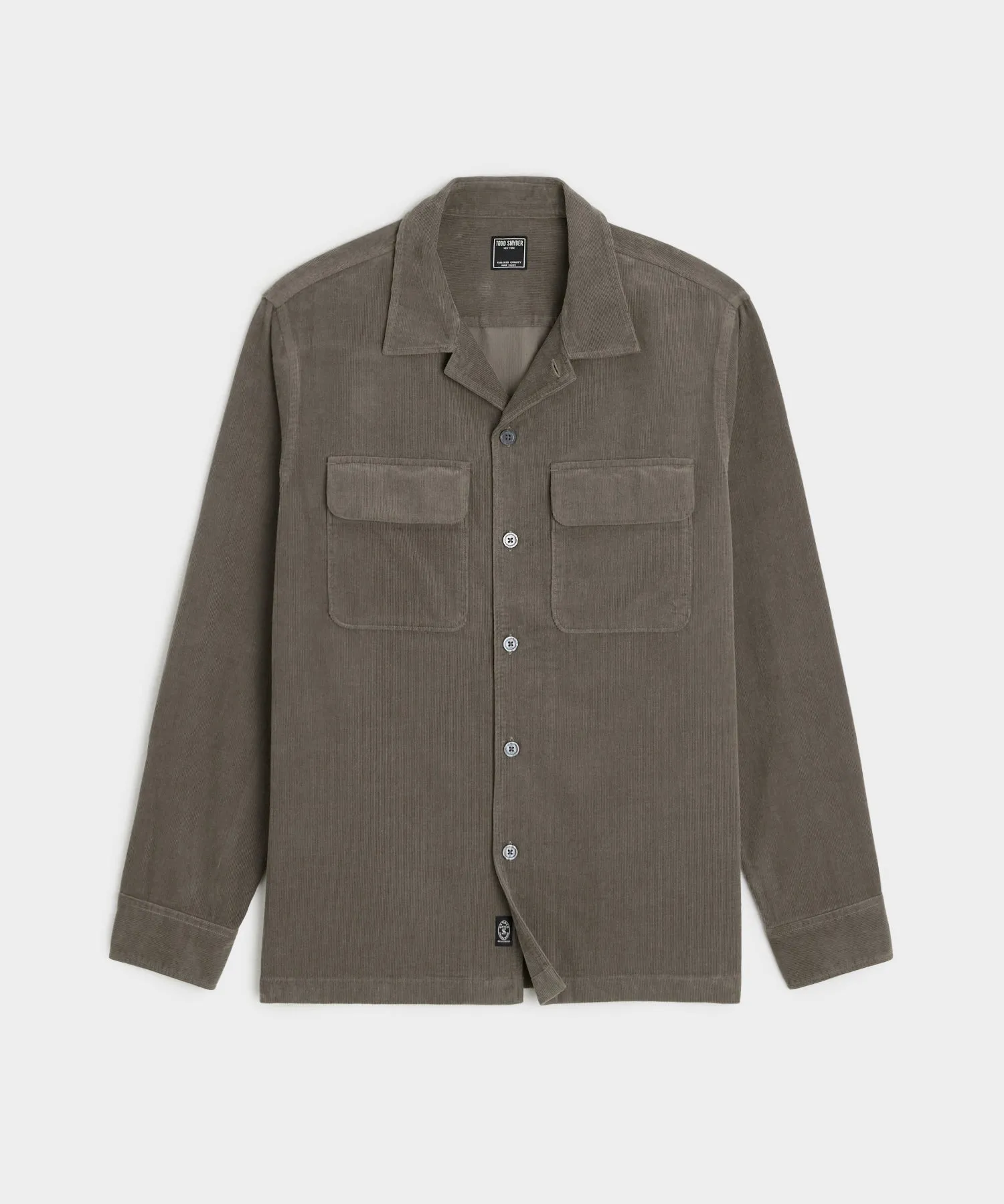 Corduroy Two-Pocket Field Shirt in Dark Grey