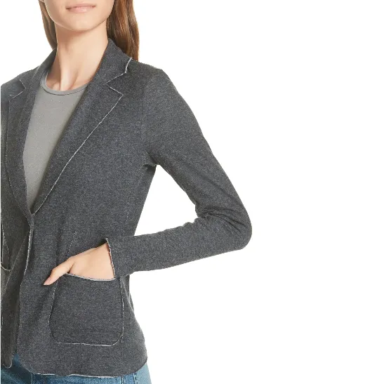 Cotton Cashmere Blazer - Dark Grey