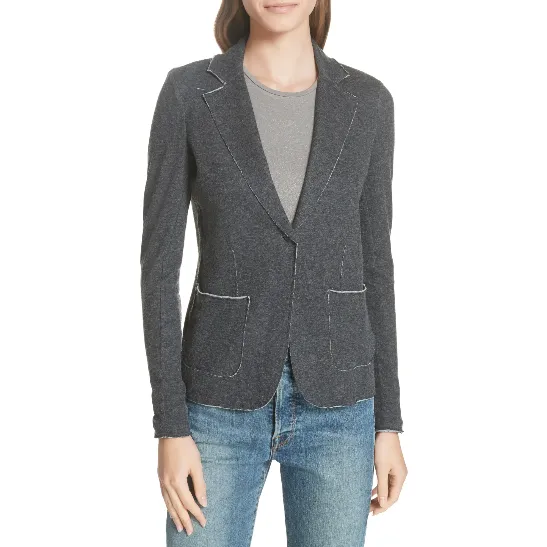 Cotton Cashmere Blazer - Dark Grey