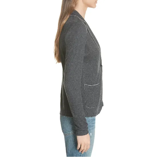 Cotton Cashmere Blazer - Dark Grey