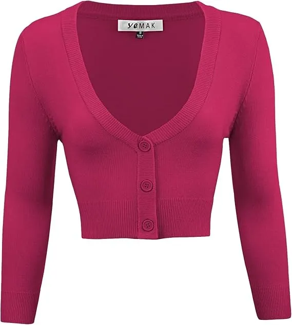 Cropped Bolero 3/4 Sleeved Cardigan (18 colors)