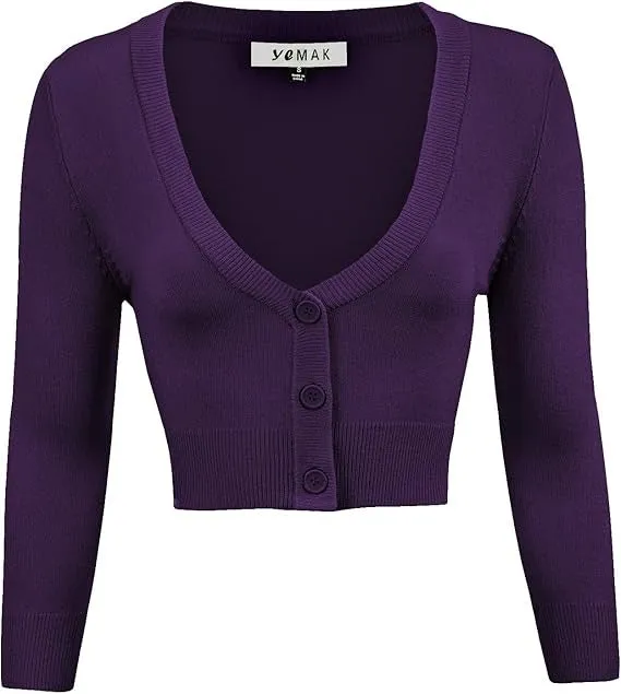 Cropped Bolero 3/4 Sleeved Cardigan (18 colors)