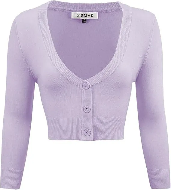 Cropped Bolero 3/4 Sleeved Cardigan (18 colors)