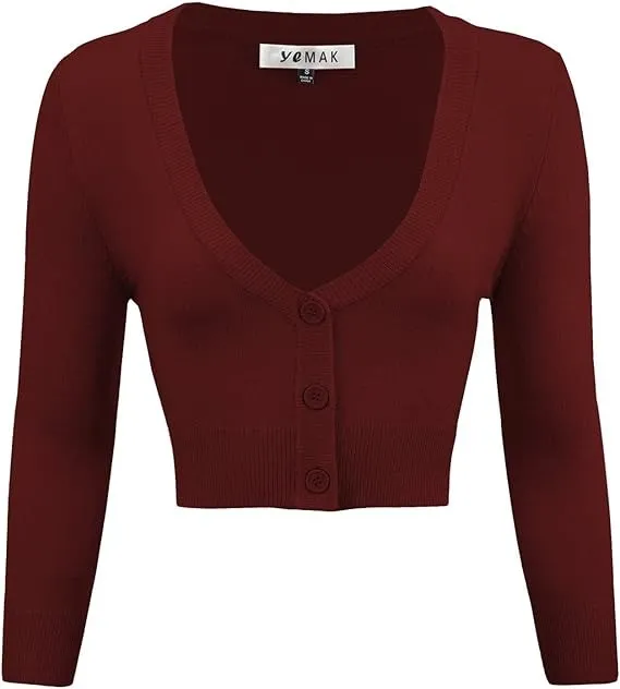 Cropped Bolero 3/4 Sleeved Cardigan (18 colors)