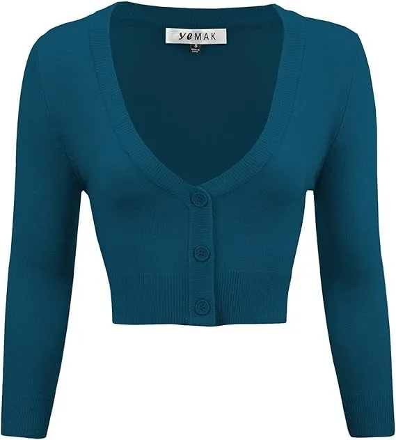 Cropped Bolero 3/4 Sleeved Cardigan (18 colors)