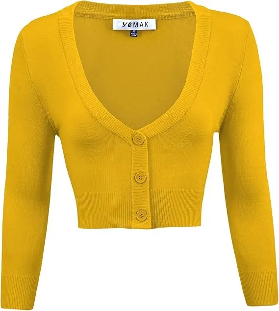 Cropped Bolero 3/4 Sleeved Cardigan (18 colors)