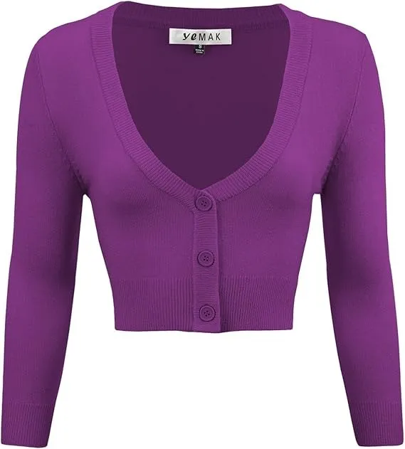 Cropped Bolero 3/4 Sleeved Cardigan (18 colors)