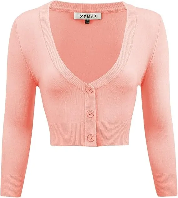 Cropped Bolero 3/4 Sleeved Cardigan (18 colors)