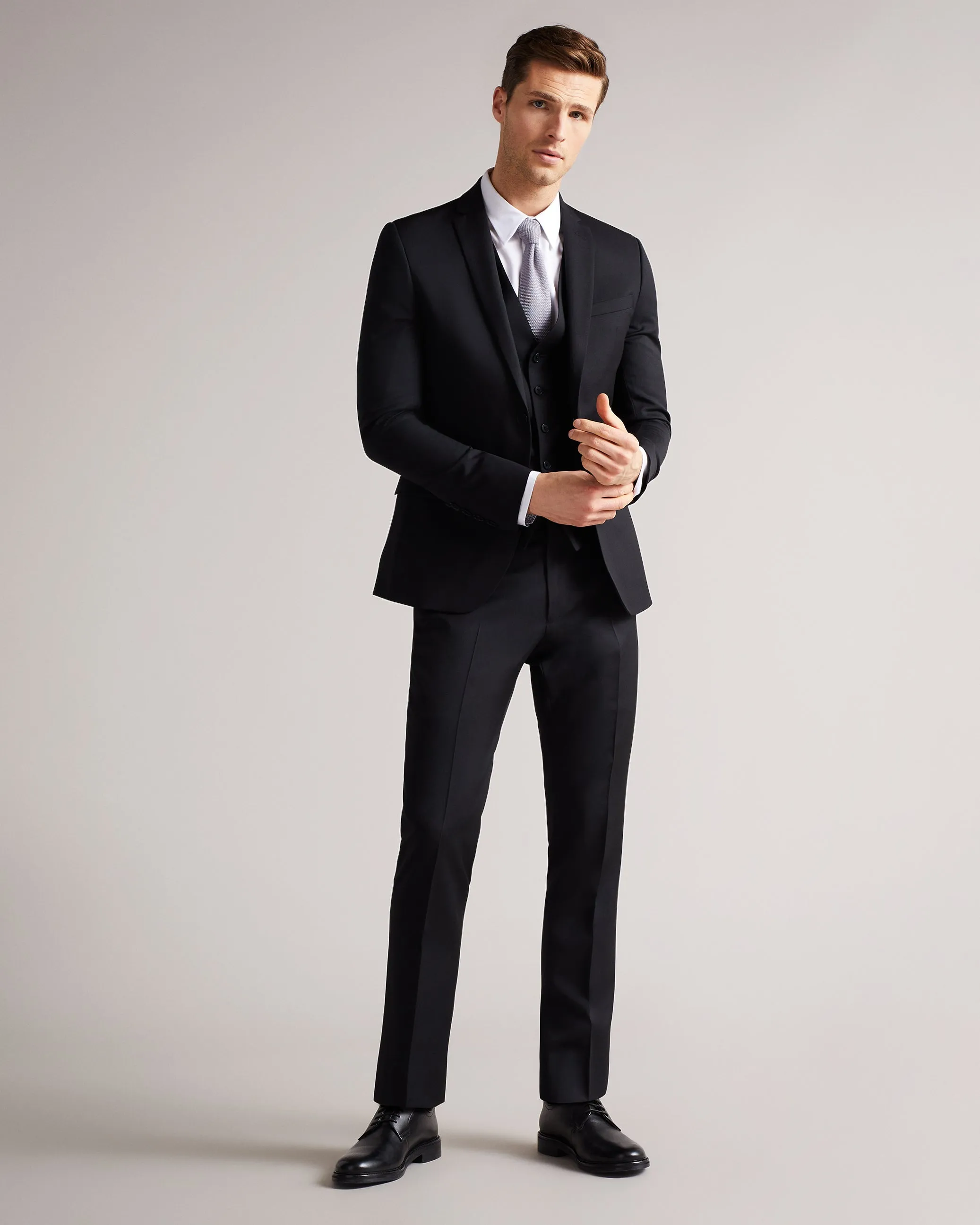 Dundejs Slim Fit Black Twill Suit Jacket Black