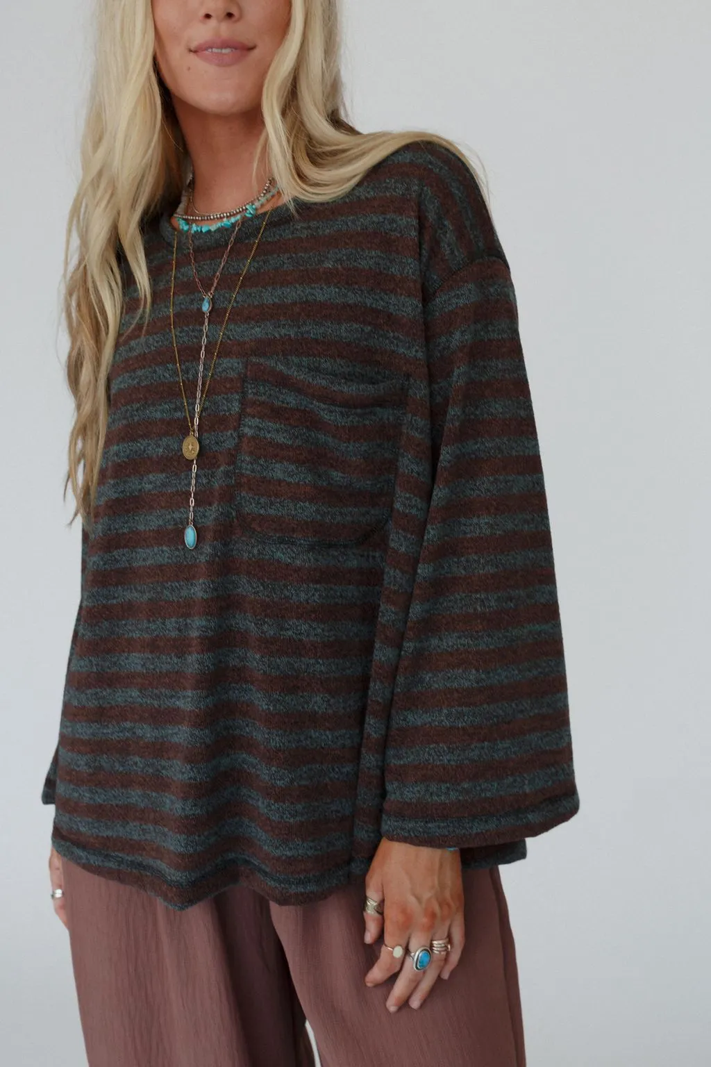 Endless Love Striped Top - Brown