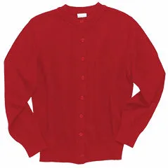 EW Cardigan Jewel Neck Red