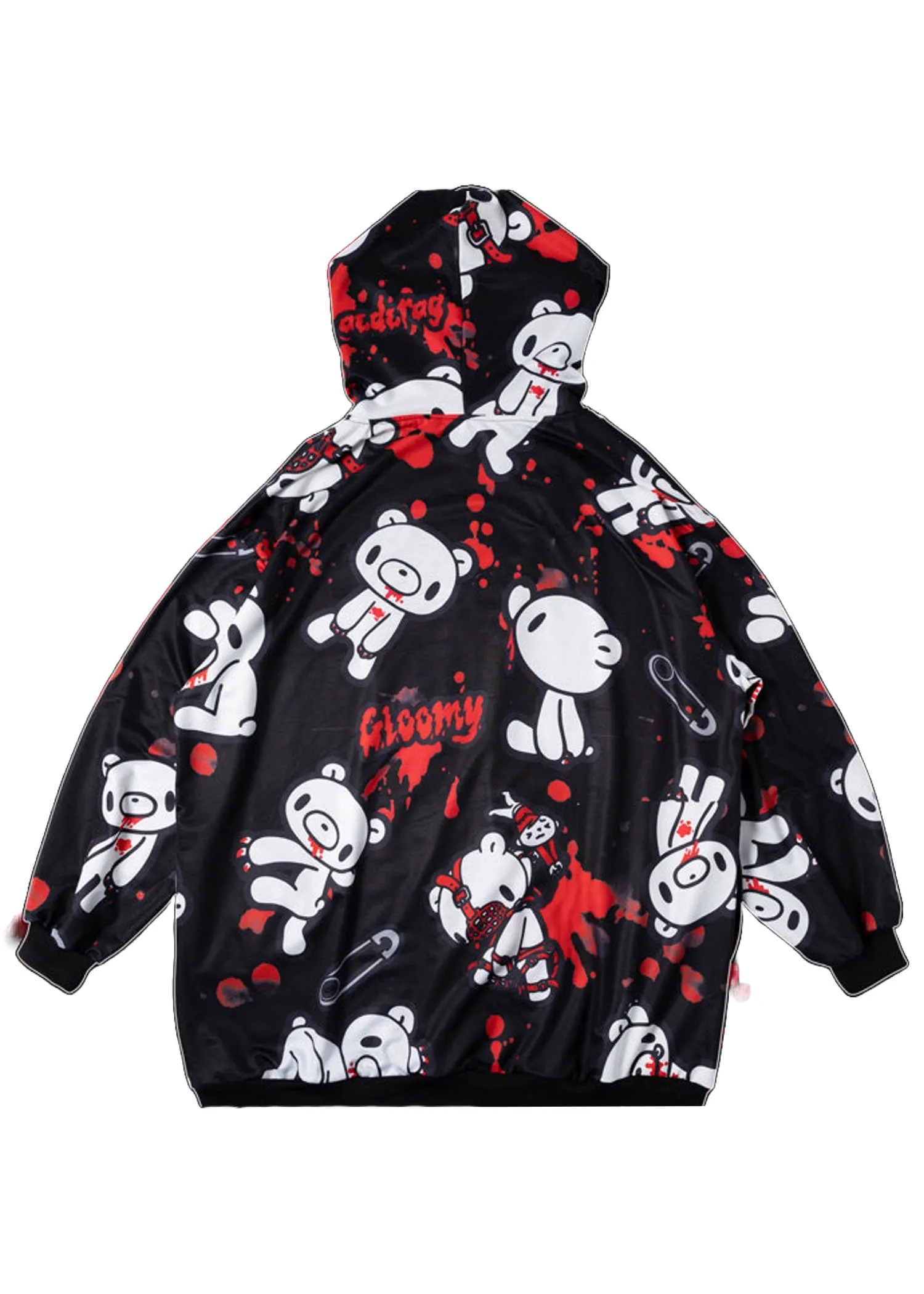 Gloomy Bear Dark Gloomy Oversized Zip Up Hoodie