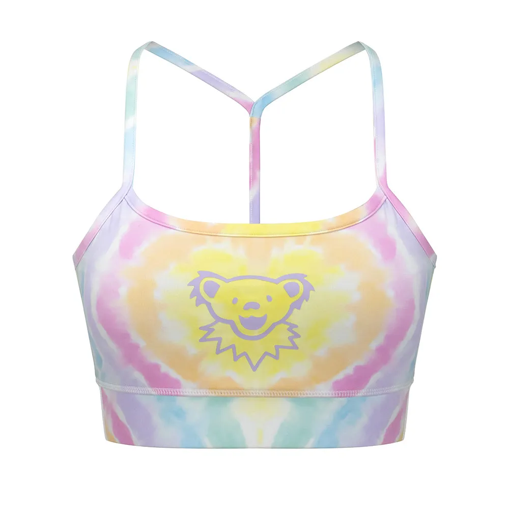 Grateful Dead | Sports Bra | Long Line Rainbow Tie Dye Bear