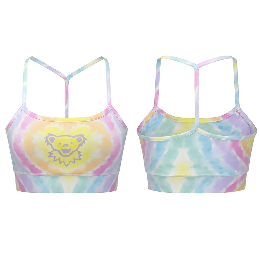 Grateful Dead | Sports Bra | Long Line Rainbow Tie Dye Bear