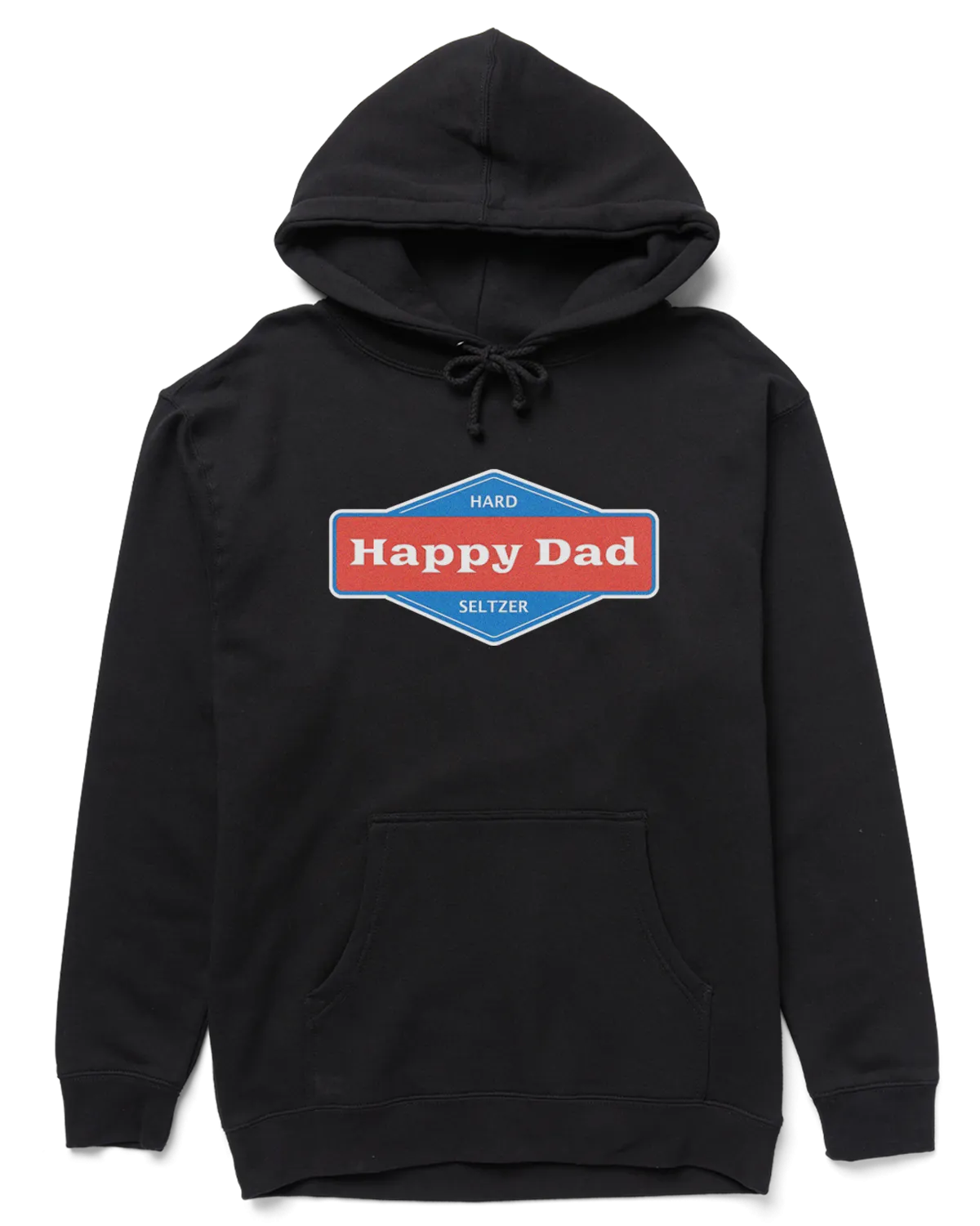 Happy Dad Front Logo Hoodie (Black)