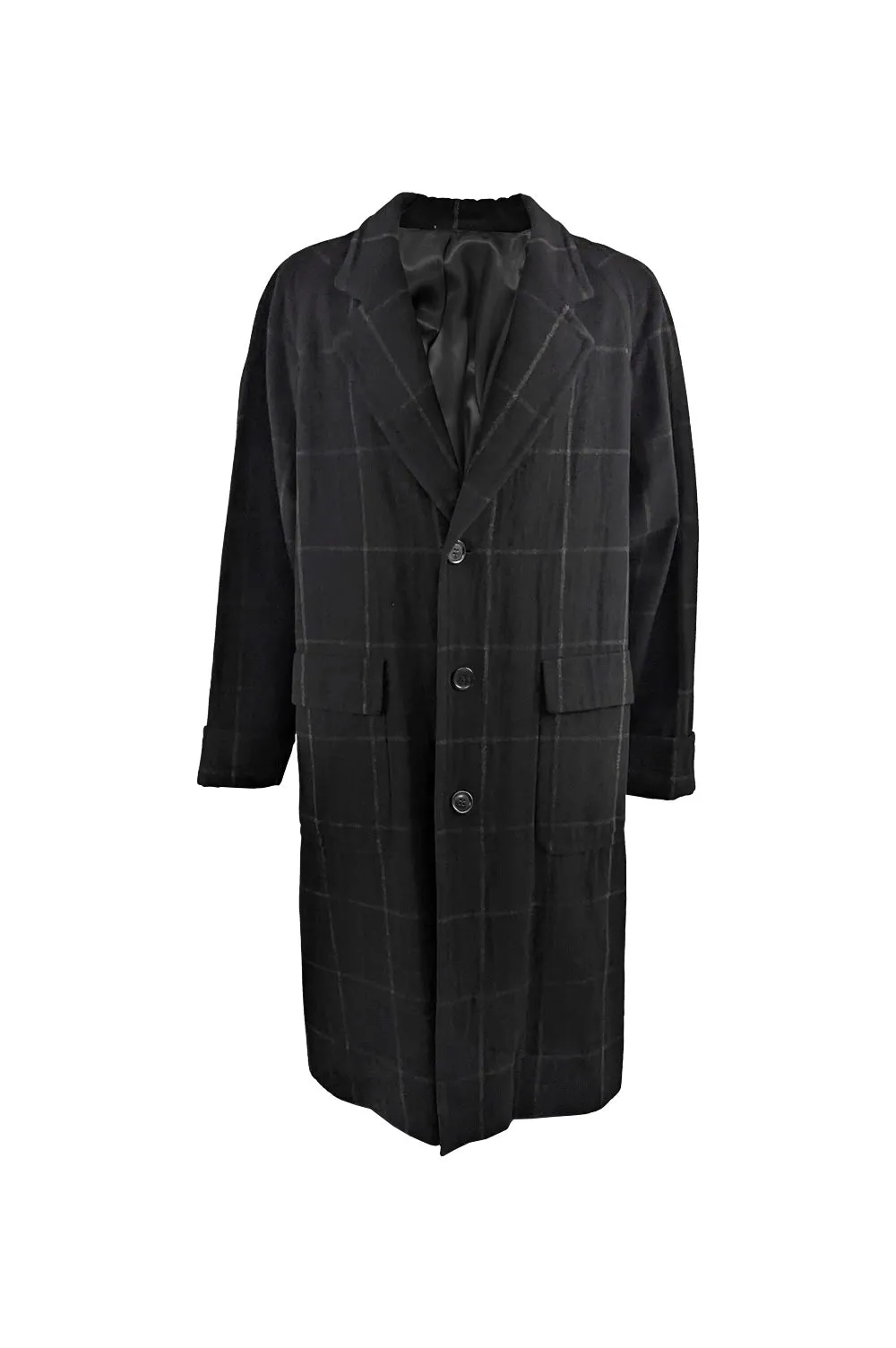 Harrods Vintage Italian Virgin Wool Checked Overcoat, 1980s