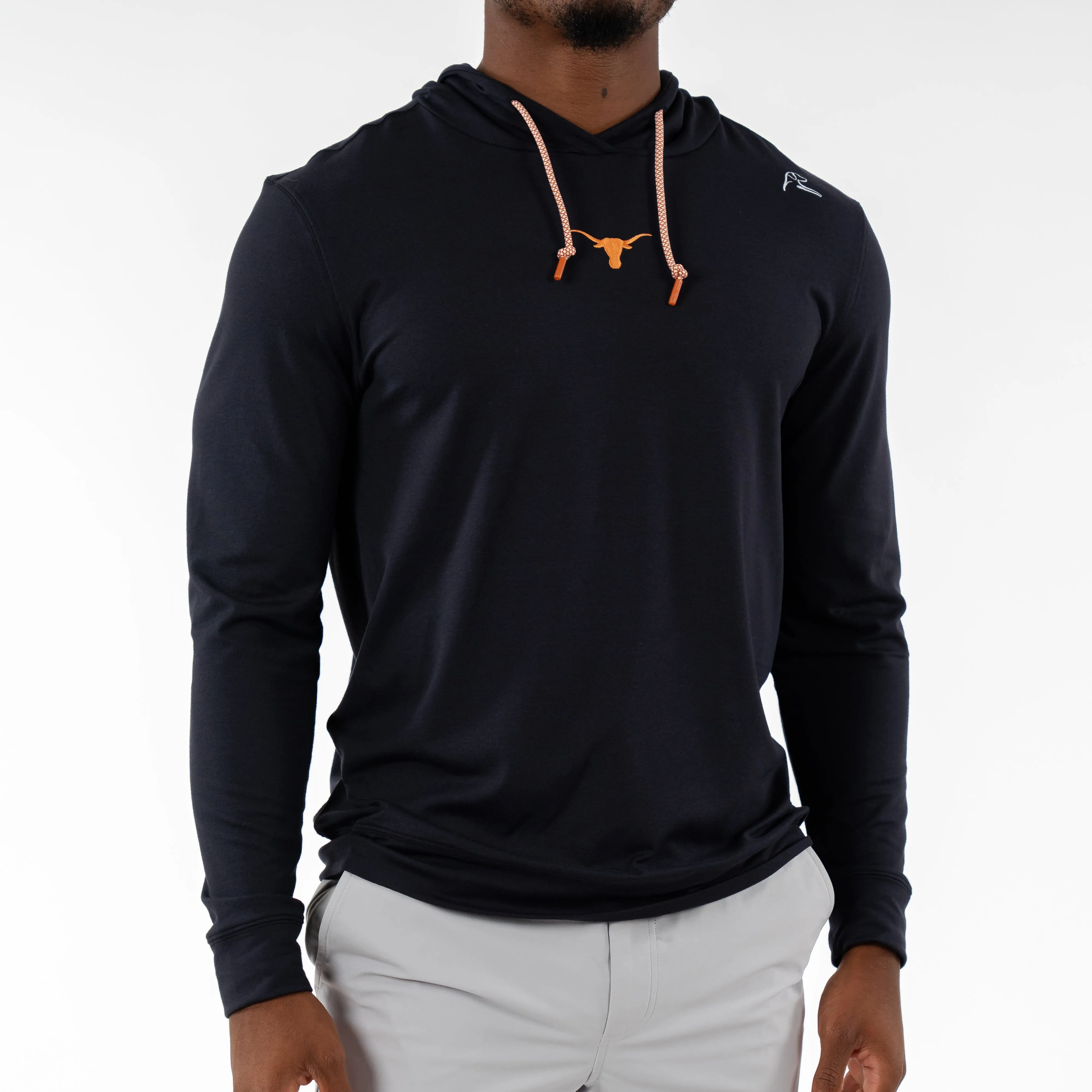 **Texas Hesi Collegiate Black Solid Hoodie - Stylish College Apparel**