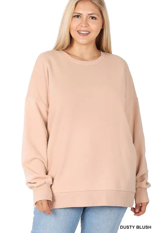 HI Curvy Plus Size long Sleeve Round Neck Sweatshirt