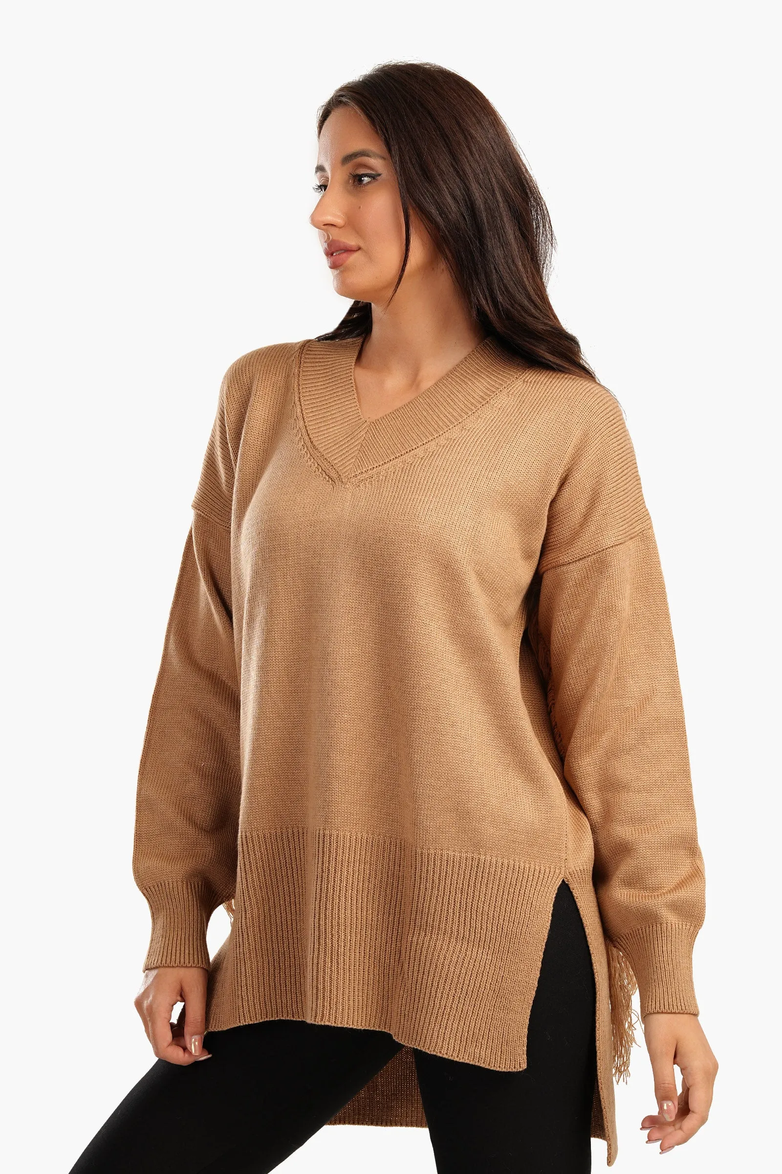 High Low Pullover with Fringes