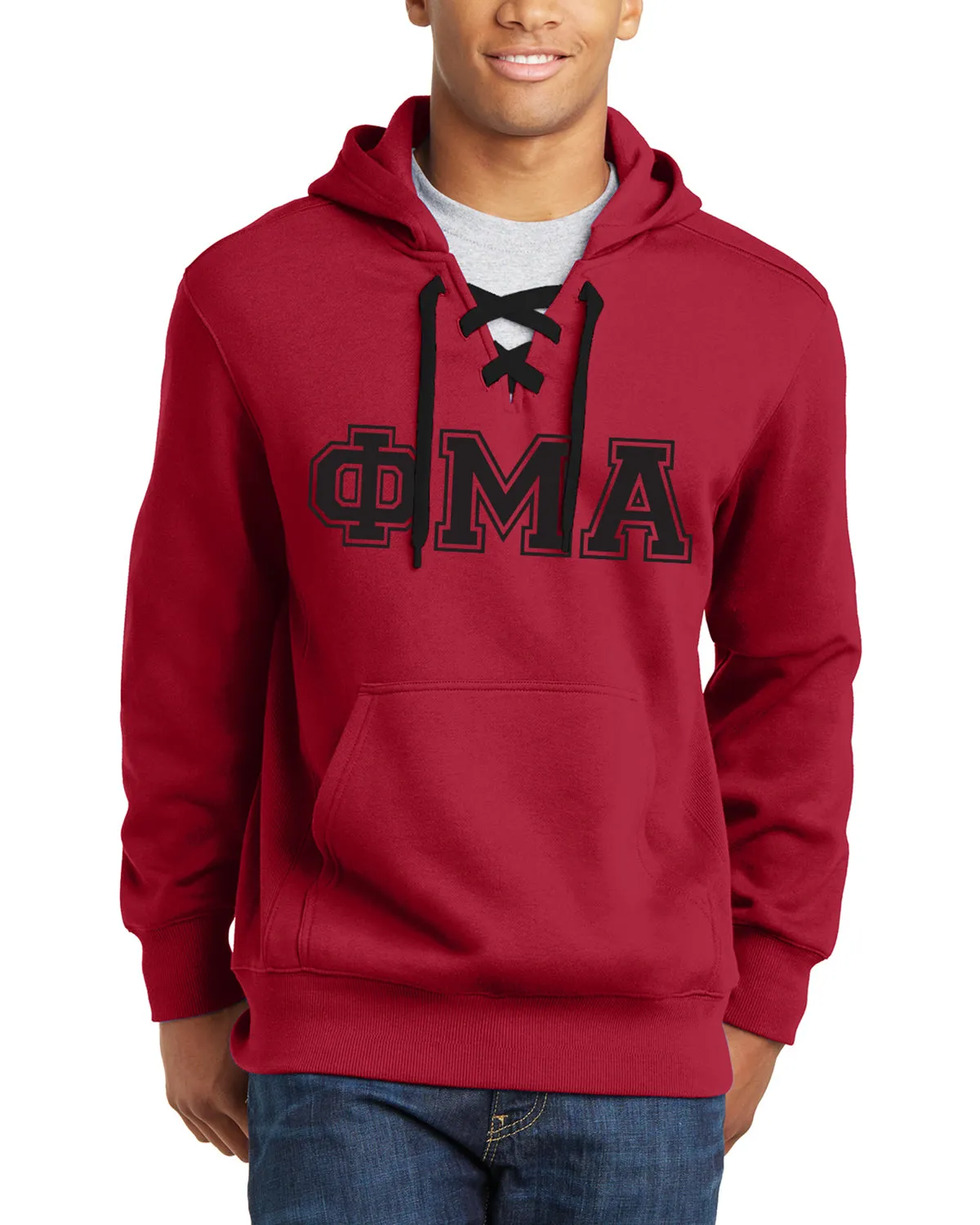 Hockey Hooded Sweatshirt - Red and Black