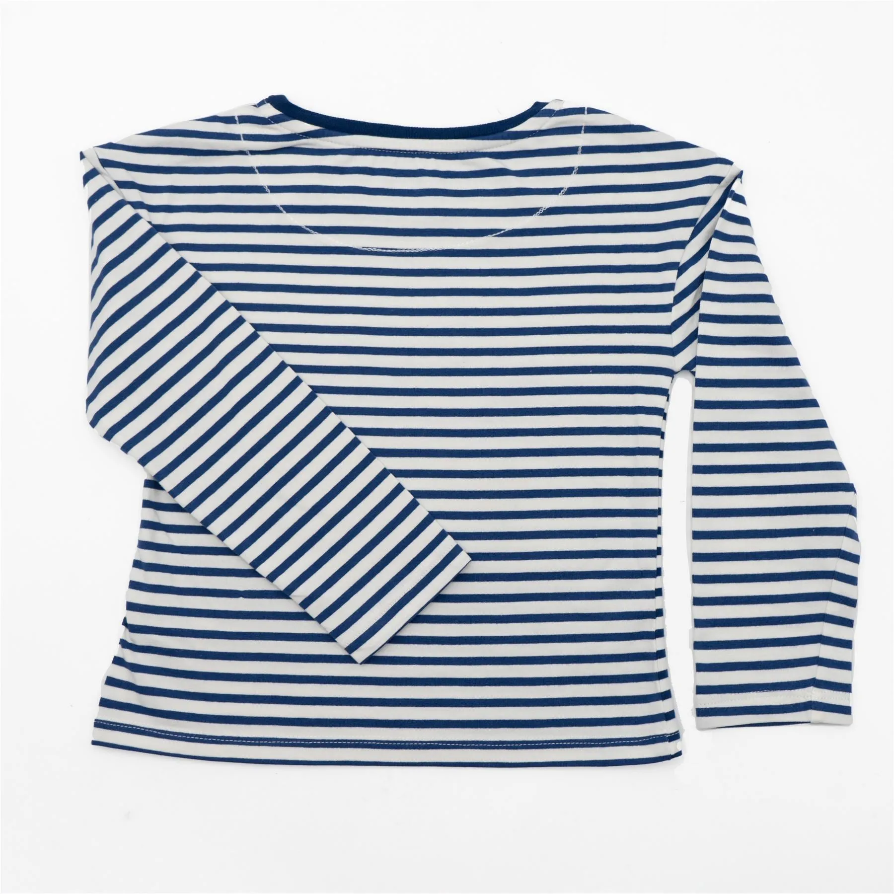 John Lewis Girls Navy Breton Stripe with Sparkle Love Embellishment Long Sleeve Tops