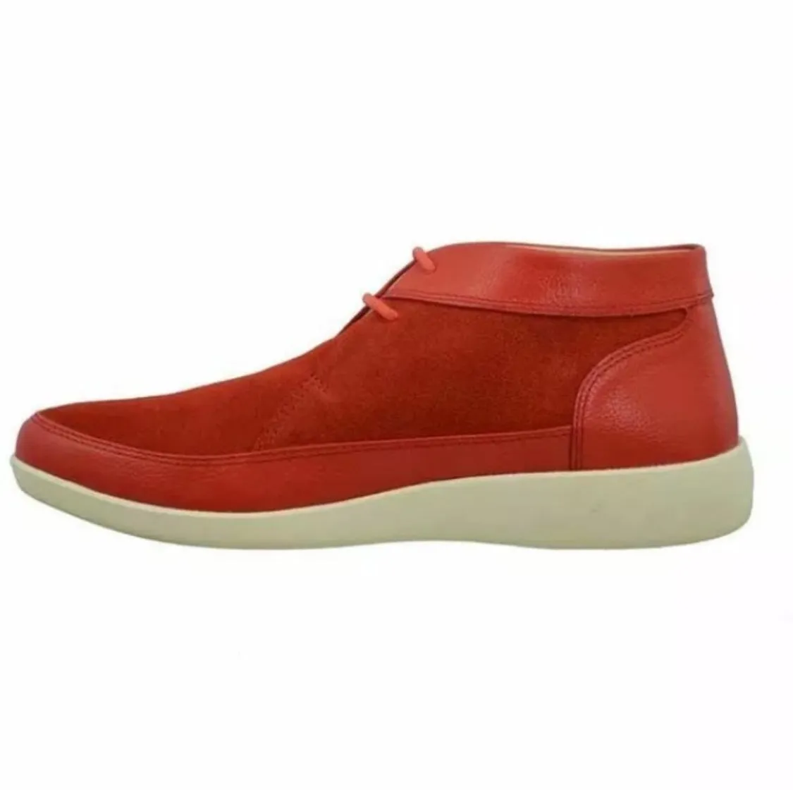 Johnny Famous Bally Style Central Park Men's Red Leather and Suede High Tops