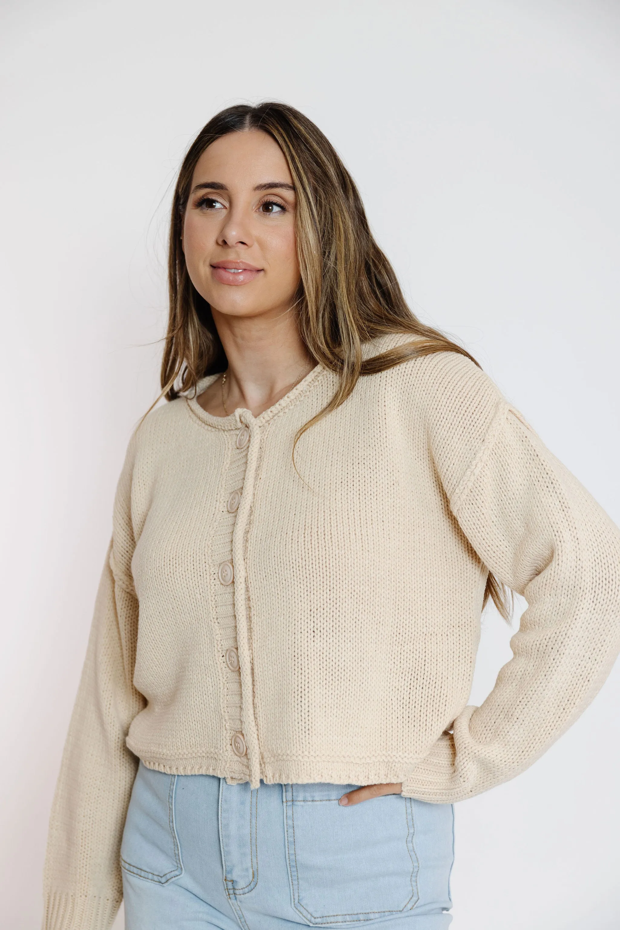 Knox Cardigan in Champagne