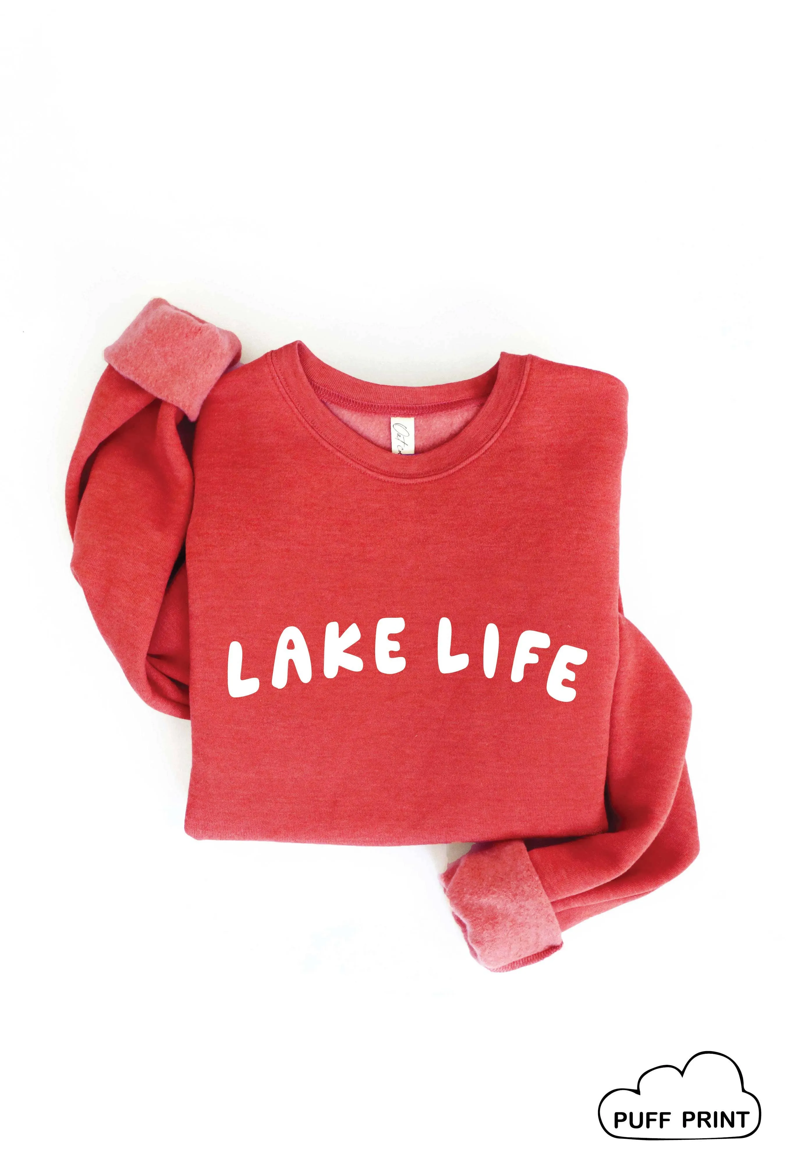 Lake Life Puff Print Graphic Sweatshirt