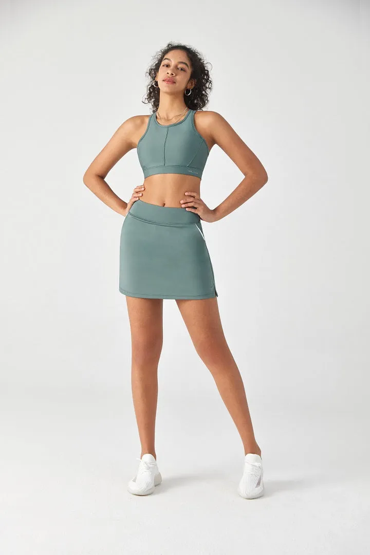 Laser-Cut Sports Bra & Tennis Skirt Set