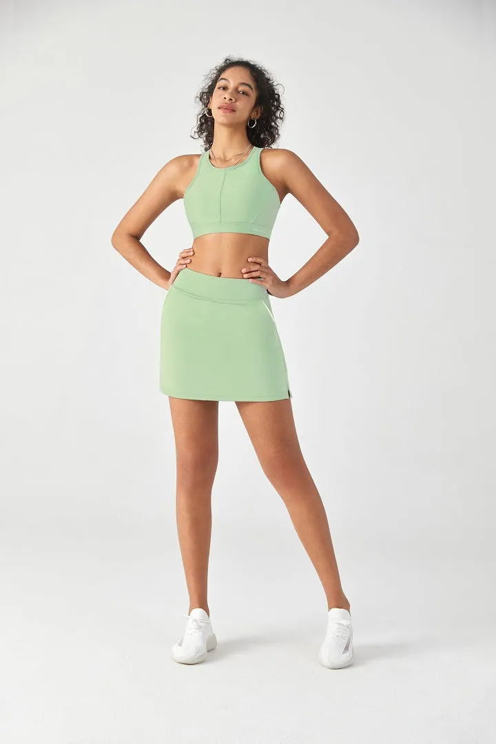 Laser-Cut Sports Bra & Tennis Skirt Set