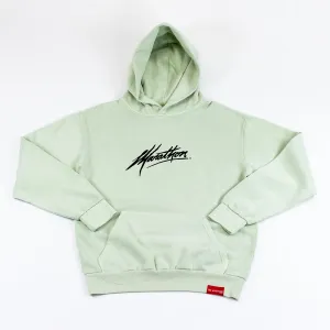 Marathon Script Signature Hoodie - Pistachio/Black